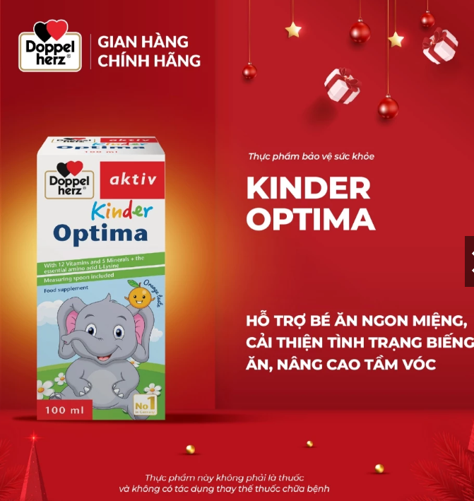 vitamin cho bé Doppelherz Kinder Optima hỗ trợ giúp bé ăn ngon, cải thiện tầm vóc