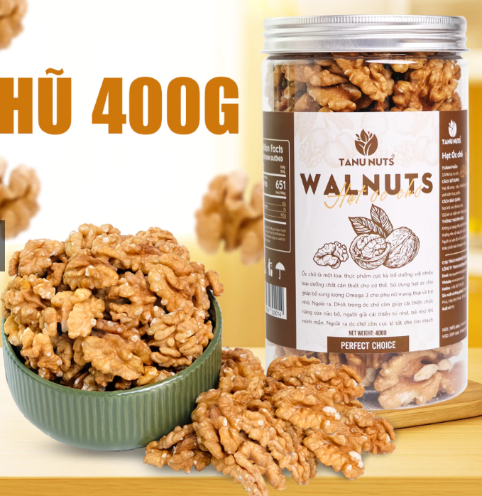Hạt óc chó vàng tách vỏ TANU NUTS giàu dưỡng chất tốt cho bà bầu và trẻ nhỏ
