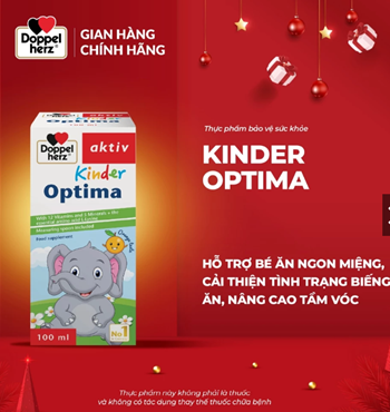 vitamin cho bé Doppelherz Kinder Optima hỗ trợ giúp bé ăn ngon, cải thiện tầm vóc